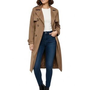 Tan suede like trench coat